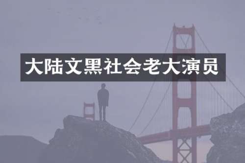 大陆文黑社会老大演员