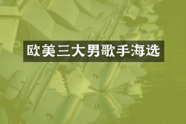 欧美三大男歌手海选
