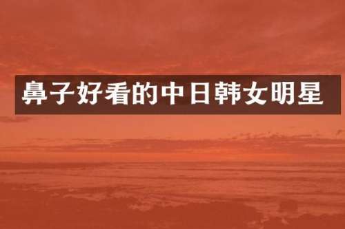 鼻子好看的中日韩女明星