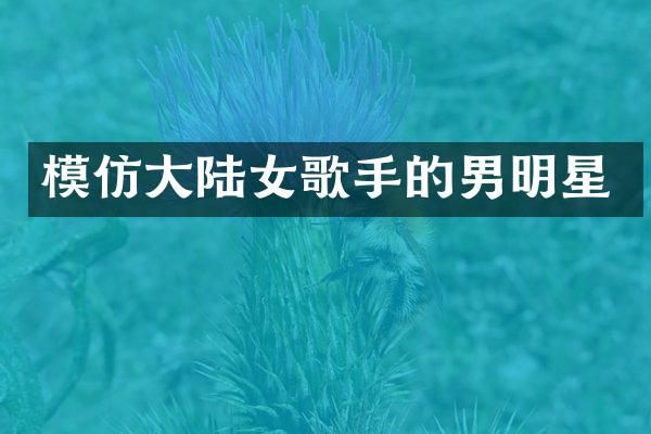 模仿大陆女歌手的男明星