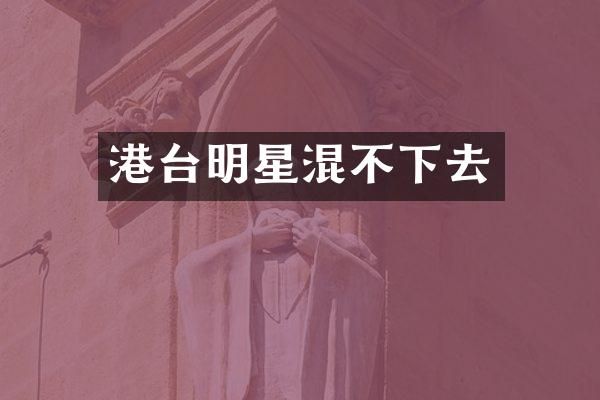 港台明星混不下去