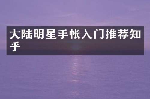 大陆明星手帐入门推荐知乎