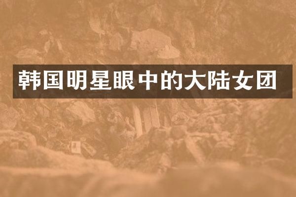 韩国明星眼中的大陆女团