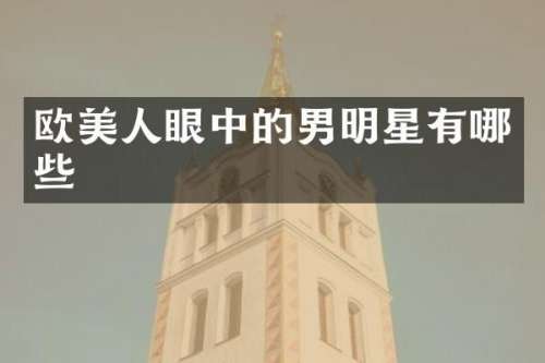 欧美人眼中的男明星有哪些