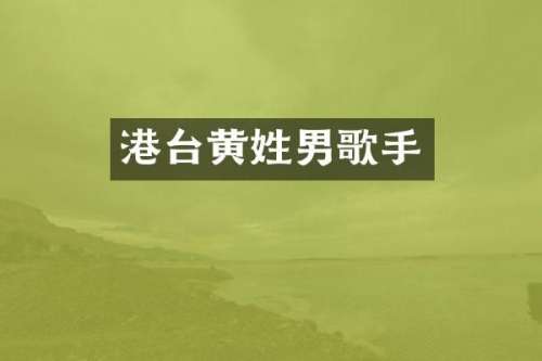 港台黄姓男歌手