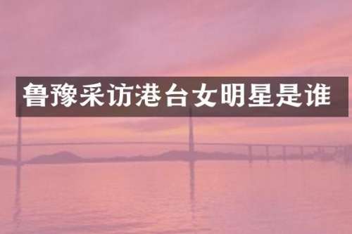鲁豫采访港台女明星是谁