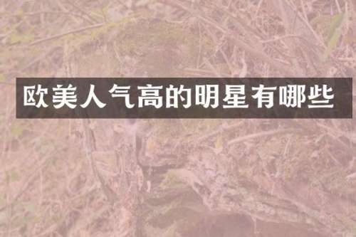 欧美人气高的明星有哪些