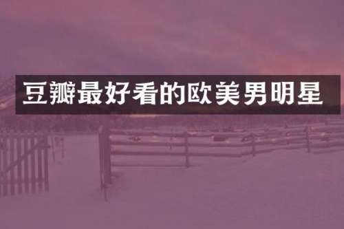 豆瓣最好看的欧美男明星
