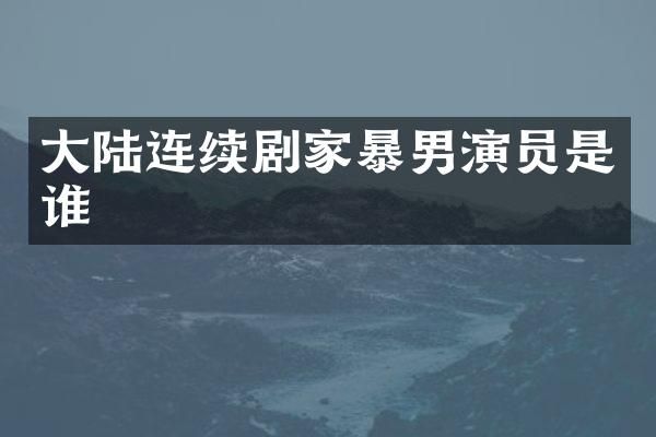大陆连续剧家暴男演员是谁