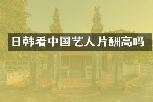 日韩看中国艺人片酬高吗