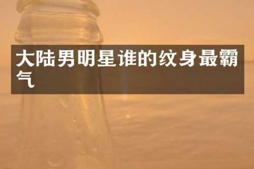 大陆男明星谁的纹身最霸气