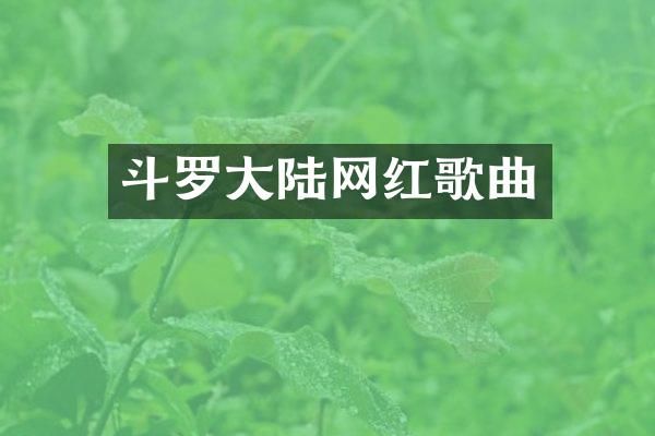 斗罗大陆网红歌曲