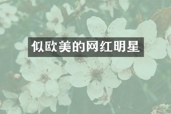 似欧美的网红明星