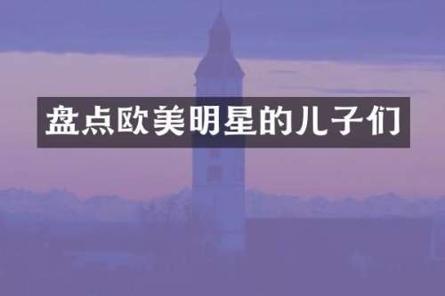 盘点欧美明星的儿子们