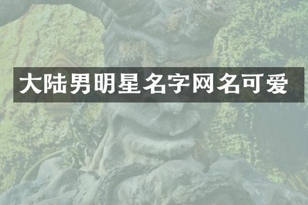 大陆男明星名字网名可爱