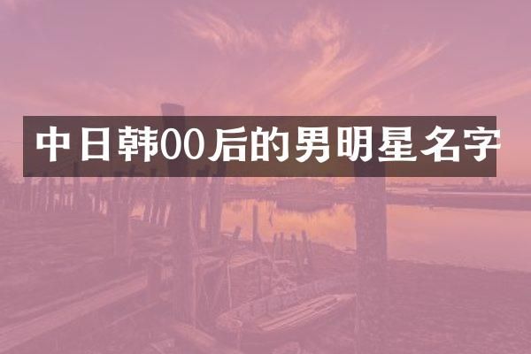 中日韩00后的男明星名字