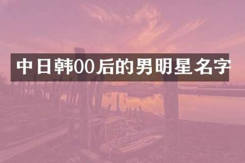 中日韩00后的男明星名字