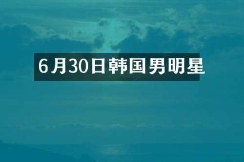 6月30日韩国男明星