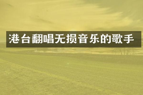 港台翻唱无损音乐的歌手