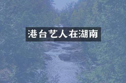 港台艺人在湖南