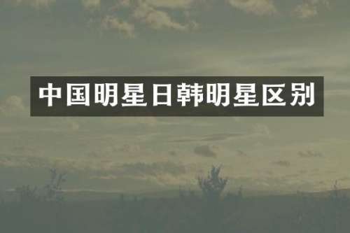 中国明星日韩明星区别