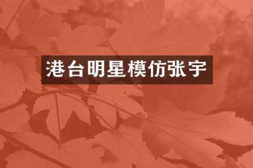 港台明星模仿张宇