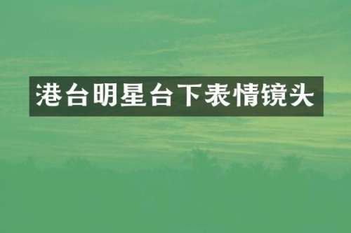 港台明星台下表情镜头
