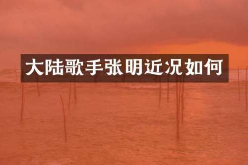 大陆歌手张明近况如何