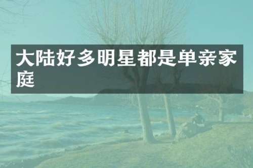 大陆好多明星都是单亲家庭
