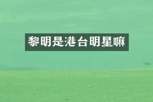 黎明是港台明星嘛