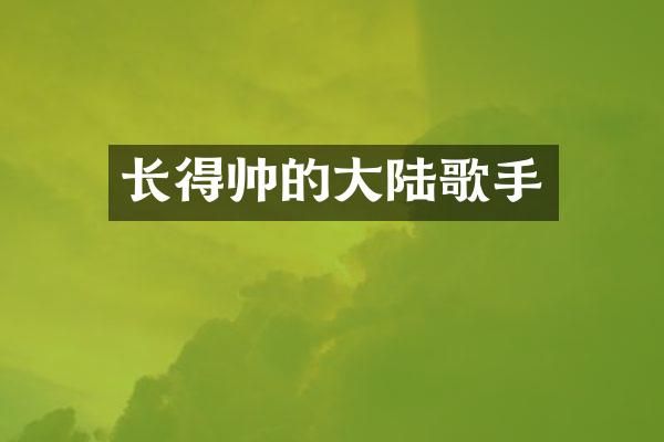 长得帅的大陆歌手