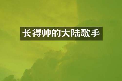 长得帅的大陆歌手