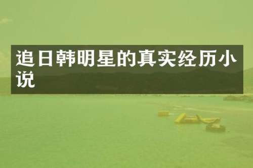 追日韩明星的真实经历小说