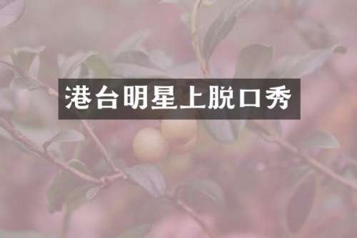 港台明星上脱口秀