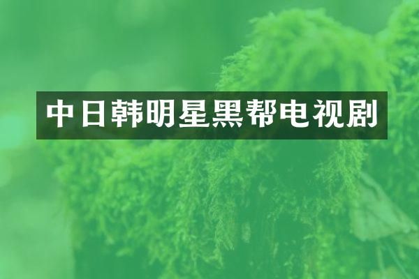 中日韩明星黑帮电视剧