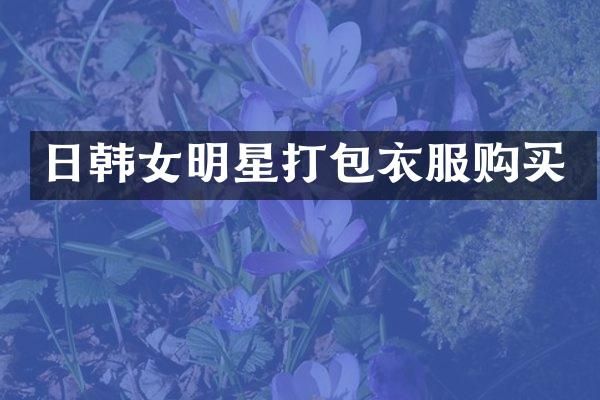 日韩女明星打包衣服购买