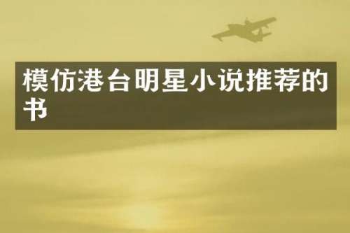模仿港台明星小说推荐的书