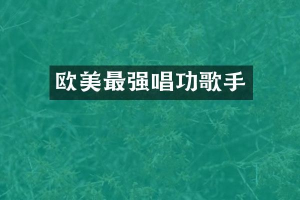 欧美最强唱功歌手