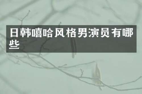 日韩嘻哈风格男演员有哪些