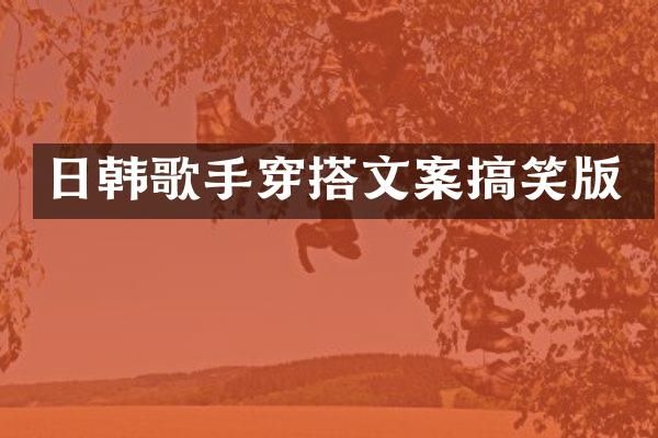 日韩歌手穿搭文案搞笑版