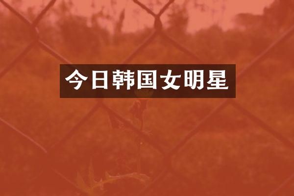 今日韩国女明星