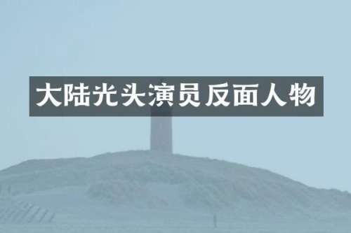 大陆光头演员反面人物