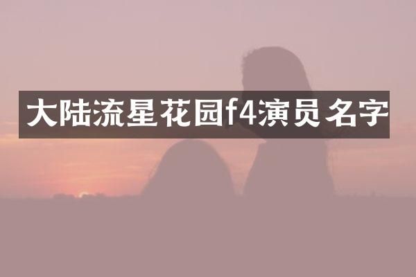 大陆流星花园f4演员名字