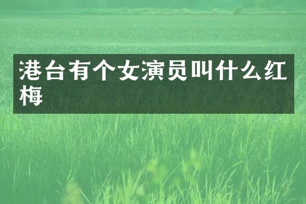 港台有个女演员叫什么红梅