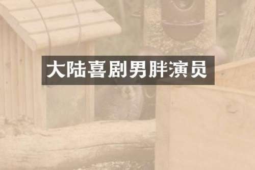 大陆喜剧男胖演员