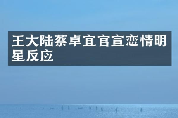 王大陆蔡卓宜官宣恋情明星反应