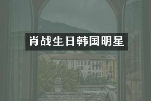 肖战生日韩国明星