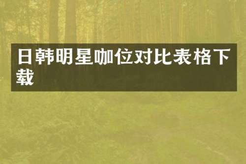 日韩明星咖位对比表格下载