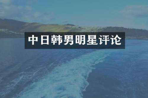 中日韩男明星评论