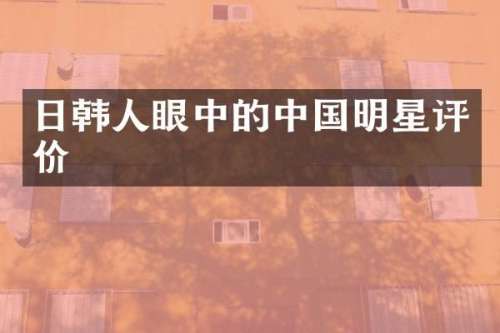 日韩人眼中的中国明星评价